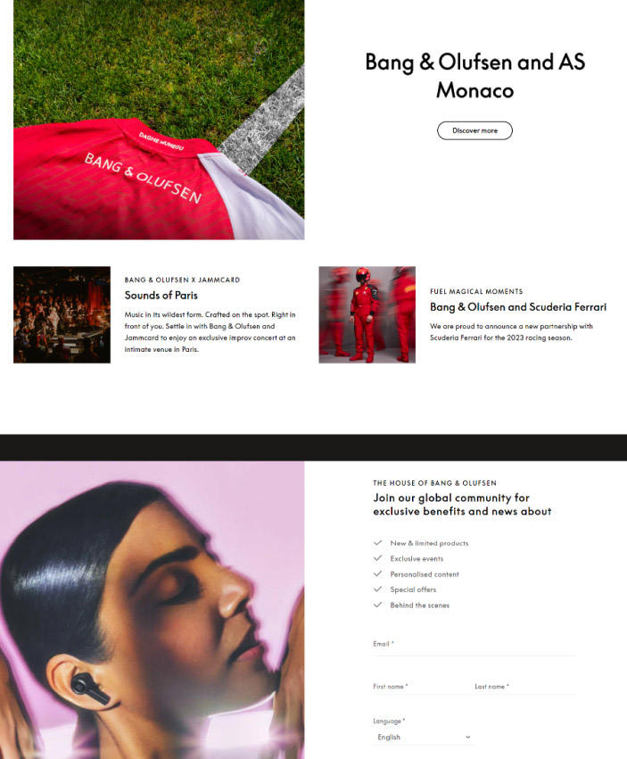 custom-web-design-bang-and-olufsen-full-5 A woman with the headphones