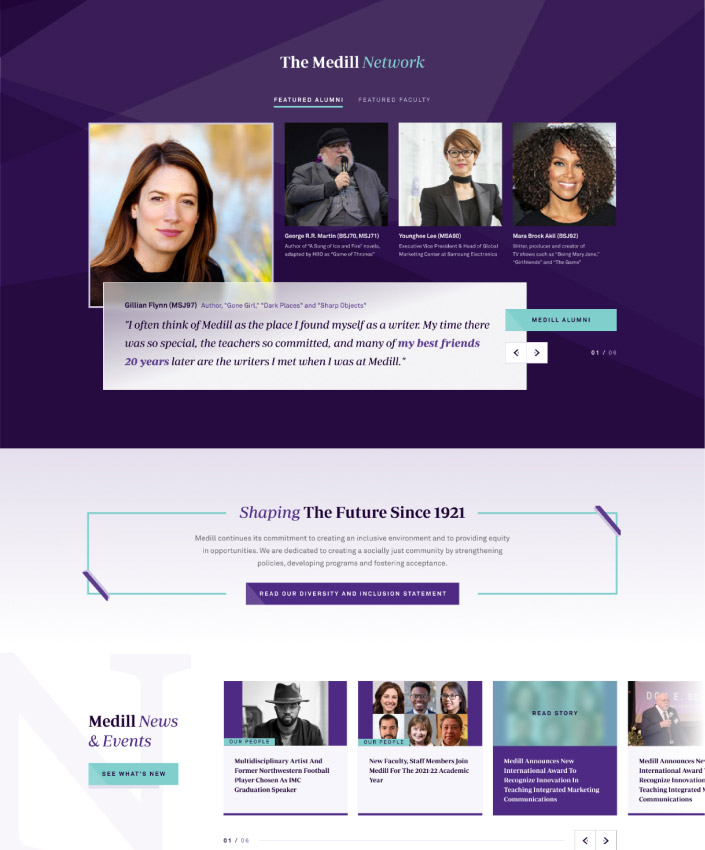 custom-web-design-northwestern-university-full-5 An image of four people and their business bios