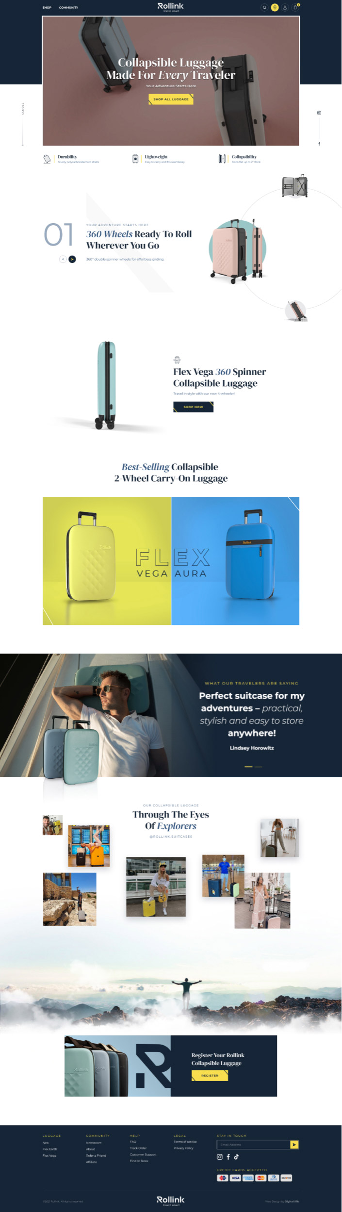 custom-website-design-rollink-1 A yellow and a blue suitcase