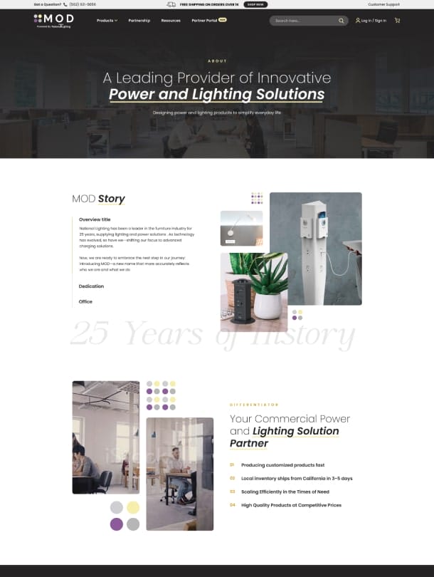 mod2-min MOD National Lighting website screenshot 2